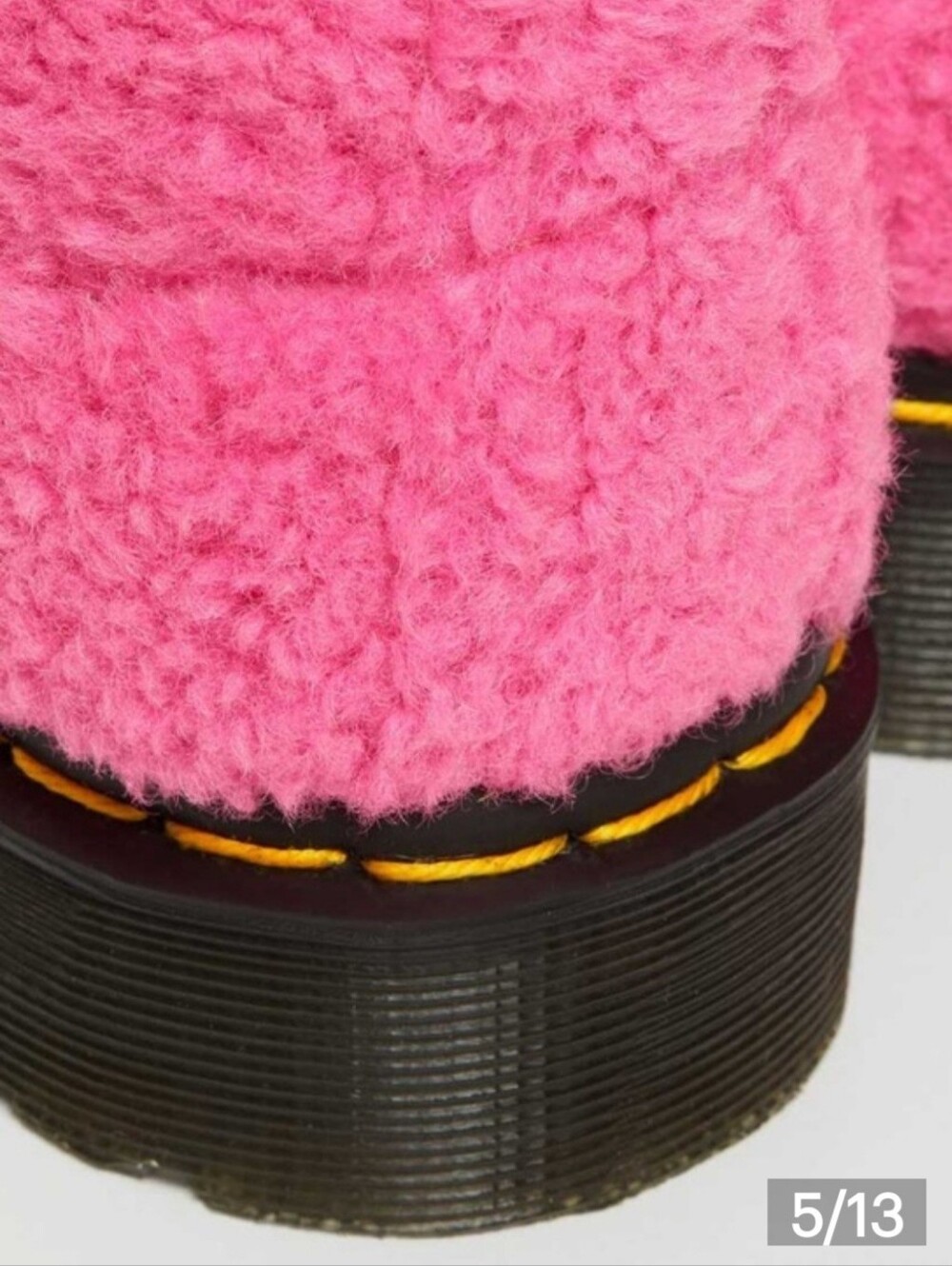 NWOB Dr. Martens 1469 Lux Borg  Faux-Shearling Boots In Clash Pink.  Size 8 - Picture 3 of 5